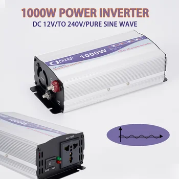 1000W Auto Inverter Puhas Siinus Võimsus Pinge Converter DC 12V/ 24V AC 220V Muundur Trafo LED-Ekraan, Toide