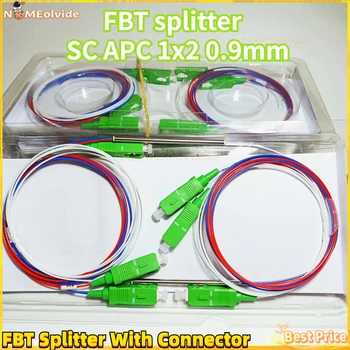 10tk fiiberoptiliste FBT splitter koos pistiku KS APC 1x2 0,9 mm tasakaalustamata koppel 60/40 70/30 vabatahtlik jaotussuhte Tasuta Shipping
