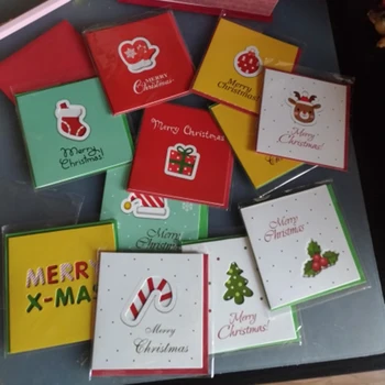 12tk Merry Christmas tervituskaardi Uus Aasta 2023 Kingitused Kaardi Katva Xmas Postkaart Navidad Decor jõulupidu Tarvikud