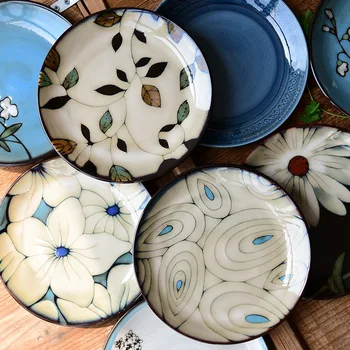 1PcsKiln glasuur käsitsi maalitud lilled keraamiline plaat lauanõud ruudu plaat praad, salat puu-kook sushi ladustamise dekoratiivsed MJ80104