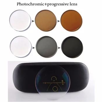 2tk 1.61 1.56 1.67 Photochromic Progressive Lens Glasses Lühinägevus Kaugelenägevus Retsepti Optiline Multifocal Prillid, Läätsed