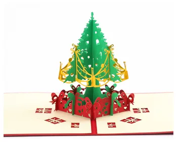 3D Pop UPMerry jõulukaardid Kutse Tervitus Jõulupuu Lapsed Kaart Kingitus Turistide Postkaardi jaoks, Sõber, Isa, Ema Kohal