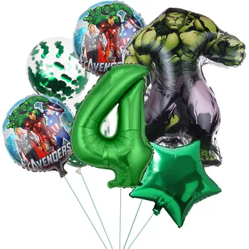 7tk Marvel Super Hero Hulk Teema Õhupallid 32inch Roheline Number Poiss Sünnipäeva Kaunistamiseks Beebi Dušš Lapsed Mänguasjad Kingitus Globos