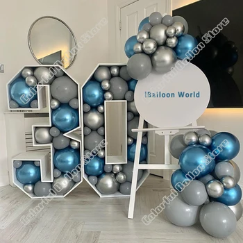 85pcs Latex Balloon Arch Komplekt Pulm Taust Sünnipäeva Decor Juhul Kroom Sinise Õhupalli Vanik Baby Shower Teenetemärgi