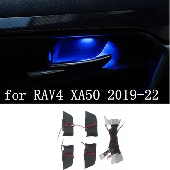 Auto LED Kauss Ukse Taga Atmosfääri Kerge Interjööri Tuled Teenetemärgi Ukse Kauss Käepide Kerge Toyota RAV4 2019 2020 2021 5.