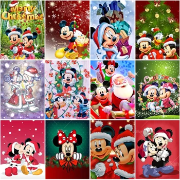 Cartoon Christmas Tree Disney Miki Hiir Diamond Maali Diy Diamond Maali Tikandid Ristpistes Square Puurida Hobi Kingitus