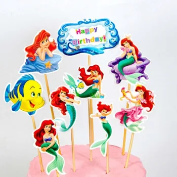 Disney Ariel Merineitsi Sünnipäev Kook Kaunistamiseks Beebi Sünnipäeva Alumiinium Foolium Õhupallid Set Magustoit Tabel Tarnete Lapsed Dušš Kingitused