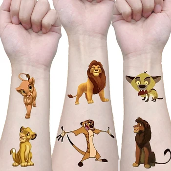 Disney Lion King Tätoveering Kleebis Laste Sünnipäeva Teenetemärgi Anna Aisha Kleebis Tegevus Joonis Kleebis Cartoon Kids Kingitus
