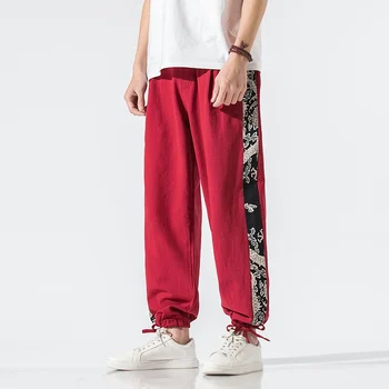 Dragon Prindi Puuvillast Voodipesu Vabaaja Püksid Meeste 2022 korea Versiooni Harajuku Lahti Hip-hop Sörkimine Püksid Jalgevahe Püksid Püksid