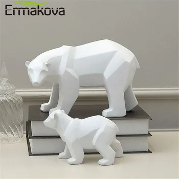 ERMAKOVA Karu Skulptuur Geomeetriline Vaik jääkaru Kuju Mood Desktop Ornament Tänapäevase Referaat Karu Kujukeste
