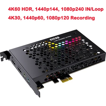 Ezcap334 Live Streaming Video Capture Card Ultra HD 4K 60fps HDR Aasa 4K PCI-E Mängu Diktofon Kasti Mic Line PS3/4/5 TK DSLR