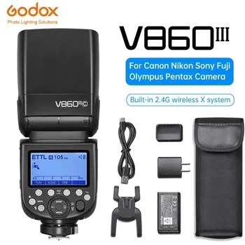 Godox V860III 1/8000 Li-ion Aku TTL Välklamp Speedlite For Canon, Sony, Nikon, Fuji Olympus Pentax Kaamera
