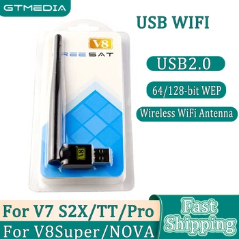 GTMEDIA 2.4 GHz, USB-WiFi Antenni Tööd V7s HD V7 combo PLUS V7 v8 Digital Satellite Receiver HD TV Dekooder,Retseptor