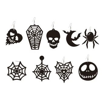 Halloween Spider Web Pvt Kirstu Kolju Vaimu Tilk Kõrvarõngad Naistele Õudus Tarvikud Kõrge Kvaliteediga Akrüülist Jewellry