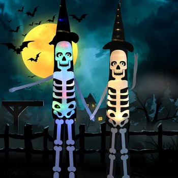 Halloween Vaimu Skelett Pvt Kõrvits LED Windsocks Rippuvad Decor Kodus Siseruumides Väljas Õue Lipu Tuul Sokid Pool Tarvikud