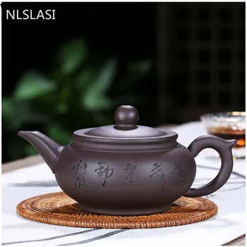 Hiina Yixing Zisha Tee Komplekt lilla liiva potti 380ml keraamiline teekann Hiina keraamika Traditsiooniline Tee Set Oolong Tee