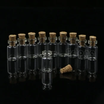 Hot Müük 10tk 0,5 mL Mini Väike Tilluke Selge Korgist Korgiga Klaasist Pudelid Viaali Hulgimüük