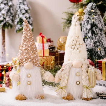 Hõõguv Jõulud Nuku Kaunistused Pika Habemega Gnome LED Tuled Rudolph Mannekeeni Jõulud Gnome Rootsi Tomte Xmas Uue Aasta Kingitus