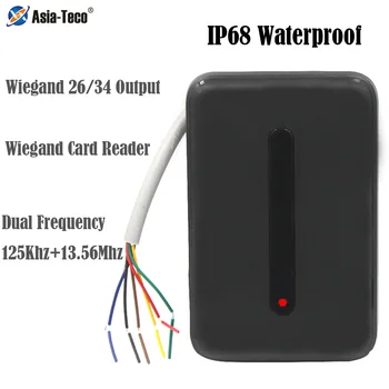 IP68 Veekindel 125KHz+13.56 MHz Juurdepääsu Kontroll-Kaardi Lugeja RFID-Kaardi Lugeja juurdepääsu kontroll WG26/34 väljund