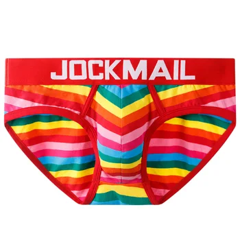 JOCKMAIL Mood Gay Meeste Aluspesu Rainbow Värvi LGBTQ Partei Riided Seksikad Püksikud Triibulised lühikesed Püksid Fitness Vabaaja Aluspüksid