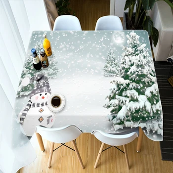Jõulud laud lapiga Kollane vahtraleht Sinine Puit Tera 3d Trükitud Pestav Paksenema Puuvill Kandiline/Ümmargune Laudlina Pulm