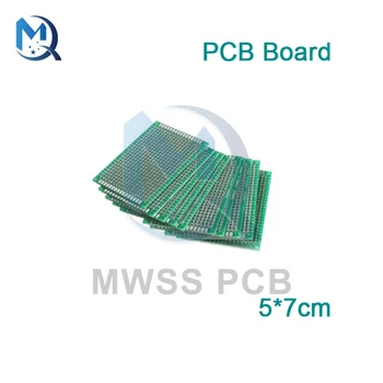 Kahepoolne Prototüüp PCB Breadboard 5x7 cm FR4 Klaaskiust 50x70 mm Diy Kit Tinatatud Universaalne Circuit Expansion Board Moodul