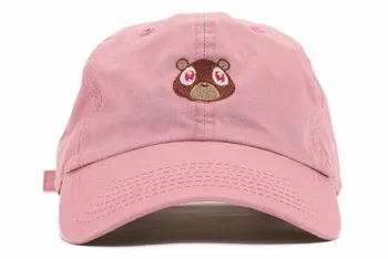 Kanye West Te kannate isa müts 100% Puuvill Cartoon väike karu tikand Baseball Cap Snapback Unisex Suvel väljas vaba aja mütsid
