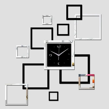 Kella Uusi Reaalne Kvarts-elutuba Kaasaegse Horloge Vaadata DIY 3D Akrüül Peegel Kleebised Koju Decora
