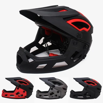 Kogu Nägu MTB Kiiver Jalgrattasõit Lahutamatu Mountain Bike Helmet päikesesirm DH Allamäge Kiiver Punane Off-road Mootorrataste Helmet Täiskasvanud