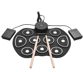 Kõrge Kvaliteediga Elektrooniline Trumm USB-Rol-Up Drum Set Digitaalse Räni Drum Kit 9 Trummi Padjad