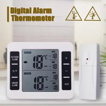 Külmiku Termomeeter Suure Täpsusega Heli Alarm Traadita Seina külge kinnitatav Digitaalne Hygrometer Väljas Termomeeter