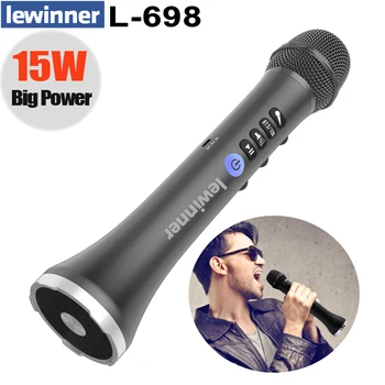 Lewinner L-698 Professionaalne Mikrofon 15W Karaoke Kaasaskantav Juhtmevaba Bluetooth Kõlar iOS/Android