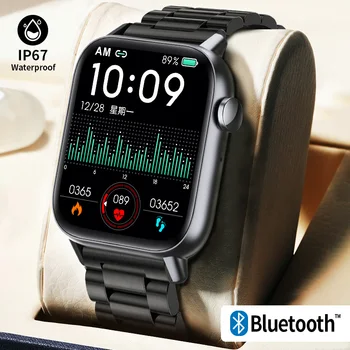 LIGE Kell Uute 300mAh Aku mahtuvus Bluetooth Kõne Olge Mehed Smart Watch Keha Temperatuuri Avastamise Smartwatch HD-Ekraan