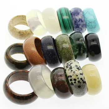 Looduslikest vääris-Kivi Crystal Väravad 12mm Ringi Naiste Ehted Atraktiivne Tekstuur Gem kivi Individuaalsust Unisex Rõngad
