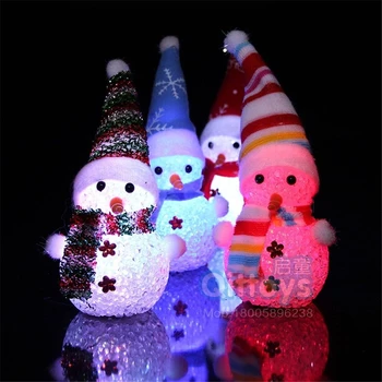 Mitmevärviline Led Helendav Lumememm Kaunistused Jõulud Ripats Jõulud Crystal Lamp Nightlight Merry Christmas Kingitus Noel Kaupade