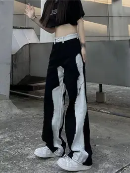 Must Hip-Hop Ripitud Teksad Naine Sügis Püksid Kevadel Lahti Femme Fashion Streetwear Punk Kpop Harajuku Jaapani Tüdrukute Teksad