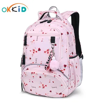 OKKID koolikotid tüdrukute veekindel bookbag õpilane armas lill seljakott laste seljakotid lapsed kooli seljakott tüdruk kingitus