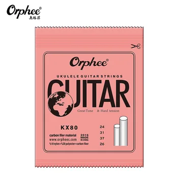 Orphee KX80 Ukulele Kitarr Strings Nailon Valge Plast Teras Materjal Carbon Fiber 4-String Väike Guitarra Tarvikud