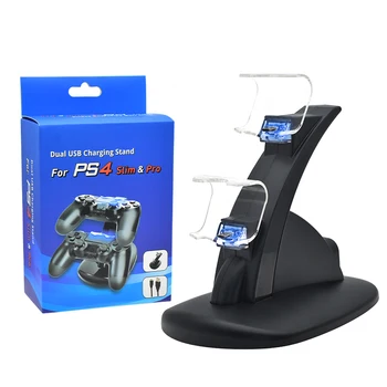 PS4 Kontroller Laadija Dual USB PS4 Gamepad Laadija Dock LED PS4 Laadija Sony Playstation 4 PS4 / Slim / PS4 Pro Controller