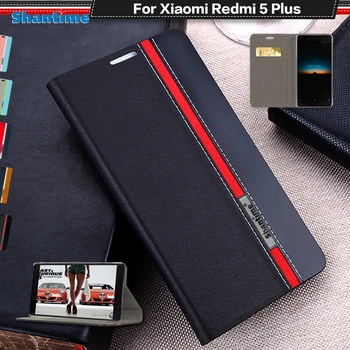 Raamatu Puhul Xiaomi Redmi 5 Pluss Luksus Pu Nahast Rahakott Flip Case For Xiaomi Redmi 5 Äris Pehmest Silikoonist Kate Tagasi