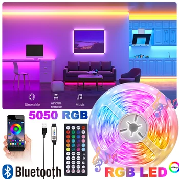 RGB 5050 Neoon USB Tuba Decor Muusika Režiimi TV Taust Bluetooth LED Tuled 44 Võtmed Remote kardina Magamistuba Teenetemärgi