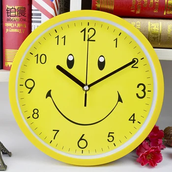 Suur Cartoon Kella Kaasaegne Yellow Smiley Face Kids Room Magamistuba Vaikne Köök Kella Kodus Vaadata Edendamine 2019 Räbal Šikk