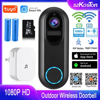Tuya Smart Home Wifi Video Uksekell 1080P Väljas Juhtmeta Uksekell Kaamera Security Kaitse Elamu-Intercom Öise Nägemise