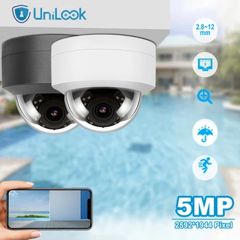 UniLook 5MP Dome POE IP-Kaamera Toetab 4X Optiline Suum Väljas Turvalisuse CCTV Kaamera Sisseehitatud Mikrofon Ilmastikukindel IP66 H. 265