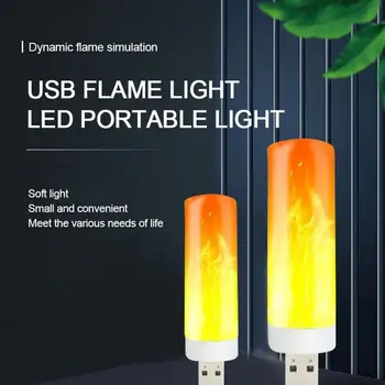USB-Pistik LED Küünal Lamp, 5V Silmade Kaitse Lugemine Kerge Arvuti Lugemise Lamp Mobile Power Laadimine Leek Öö Valguses
