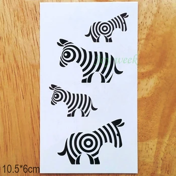 Veekindel Ajutine Tätoveering kleebis lõigatakse zebra tätoveering pinto loomade tatto kleebised flash tätoveering võltsitud tätoveeringud tüdruk poiss poiss lapse