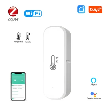 Zigbee 3.0 Wifi Smart Temperatuuri Ja Niiskuse Andur Termomeetri Anduri Jälgida Smart Home Kaudu Alexa Google ' I Kodu Tuya Arukas Elu